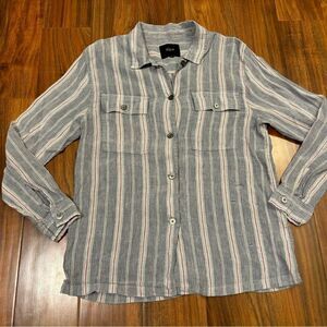 Rails grey/white stripe long sleeve button down shirt
